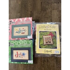 Cross Stitch Kits Lot Of 2 Lizzie Kate Hope Squared A Bit Of June A Bit of July